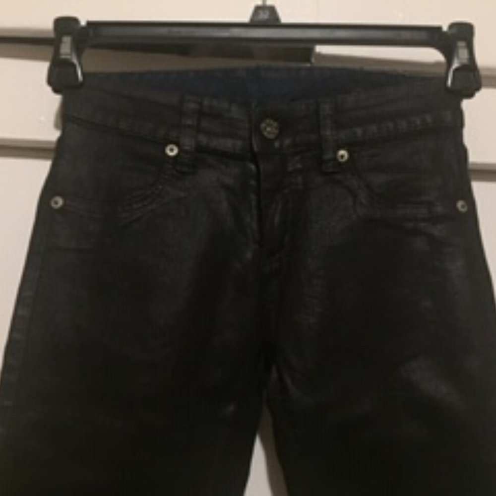 Carmar, Size 25, Coated Black Skinny Jeans